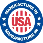 Stars and stripes mark, manufactured in the USA